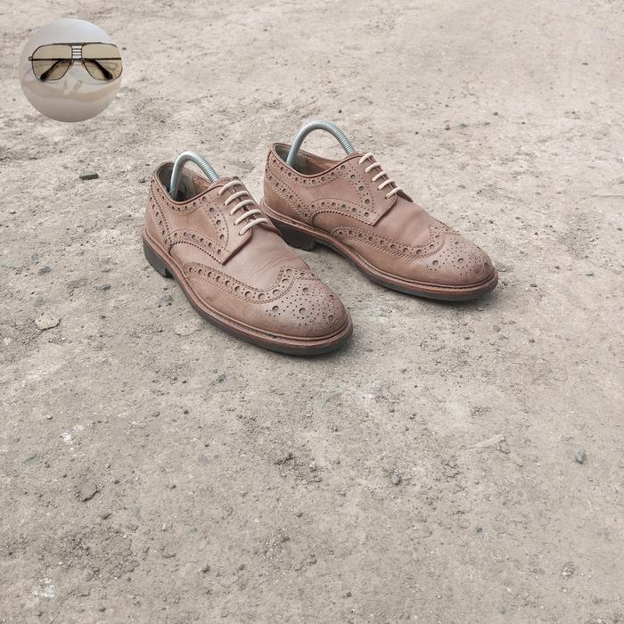 Regal Sepatu Pantofel Kulit Brouge Oxfort Goodyear Welted By Regal Warna Baige Sz42 Asli Kulit Tebal