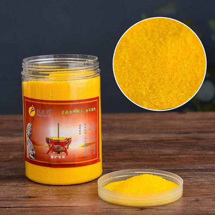 500/1000G Pasir Emas Hiolo Toples Jin Guang Ming Sha Aksesori Tempat Dupa Pasir Tempat Bakar Dupa