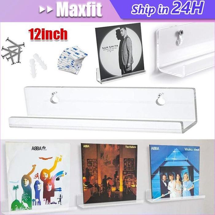7/12 Inch Rak Akrilik Organizer Rak Dinding Album Cd & Piringan Hitam Dudukan Kosmetik Rak Kutek Ser