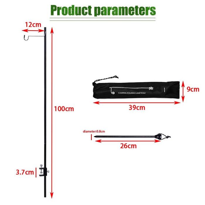 Tiang Lampu Camping Hanging Lamp Holder Gantungan Lampu Tiang Flysheet Aluminium Tiang Lampu Tenda