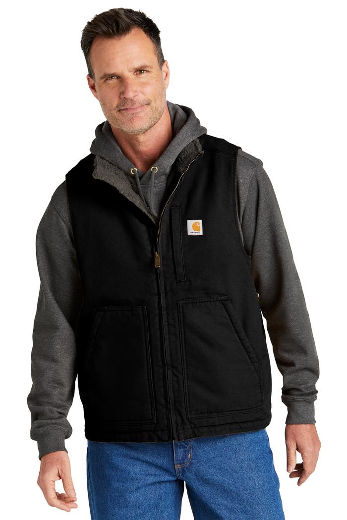 CRHTT Carhartt Sherpa Lined Mock Neck Vest Carhartt Black Casual Carharrt Carhar*tt CRHTT Crhartt Ca