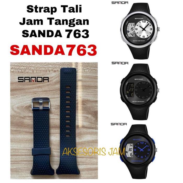 TERLARIS Strap Tali Rubber Jam Tangan SANDA 763 sanda 763 strap rubber sanda763