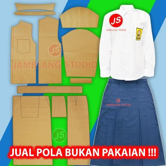 POLA INSTAN SERAGAM SMP CEWEK [ POLA BAJU JAMBLANG STUDIO ] POLA SERAGAM SMP PEREMPUAN