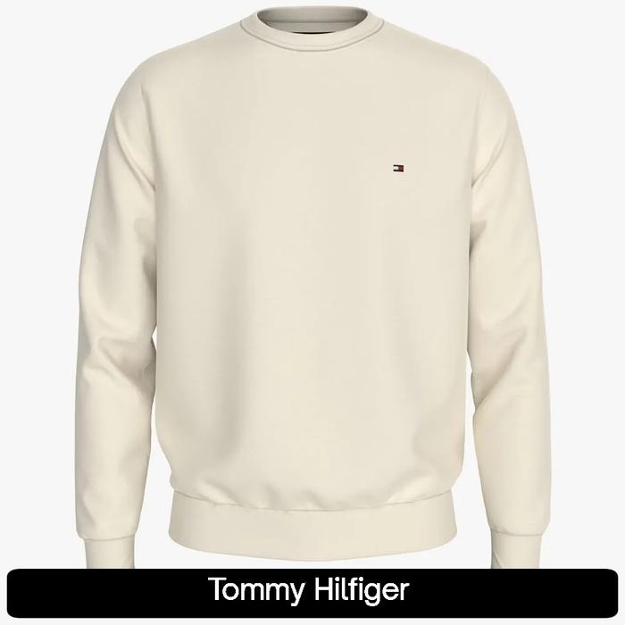 Tommy Hilfiger Essential Intechno Crewneck Regular Fit Sweater Pria - Ivory