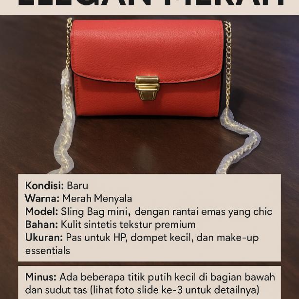 Tas Mango (MNG) Sling Bag Warna Merah Cabe
