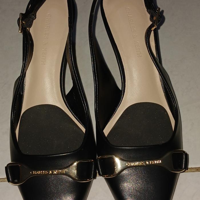 Original Charles & Keith black/hitam preloved size 35 heels shoes/sepatu pesta tinggi 5 cm