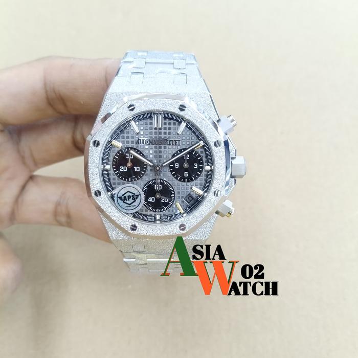 jual jam tangan pria Swiss APS AP crono graph automatic bahan allsainsstell kaca saphire box fullset