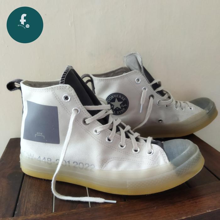 Sepatu A Cold Walls X Converse Chuck 70s HI Silver Birch Size 44 . Second . Sepatu Converse CT A0227
