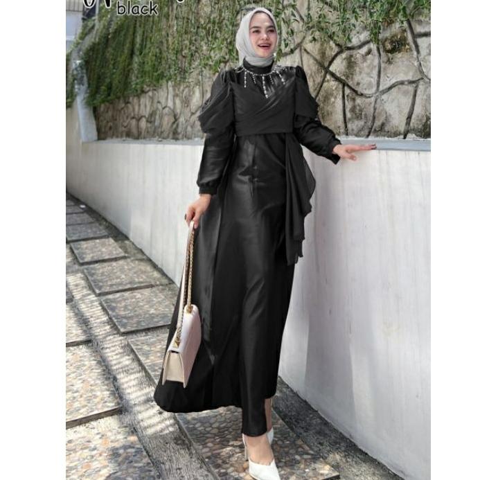 Gamis hitam busui original