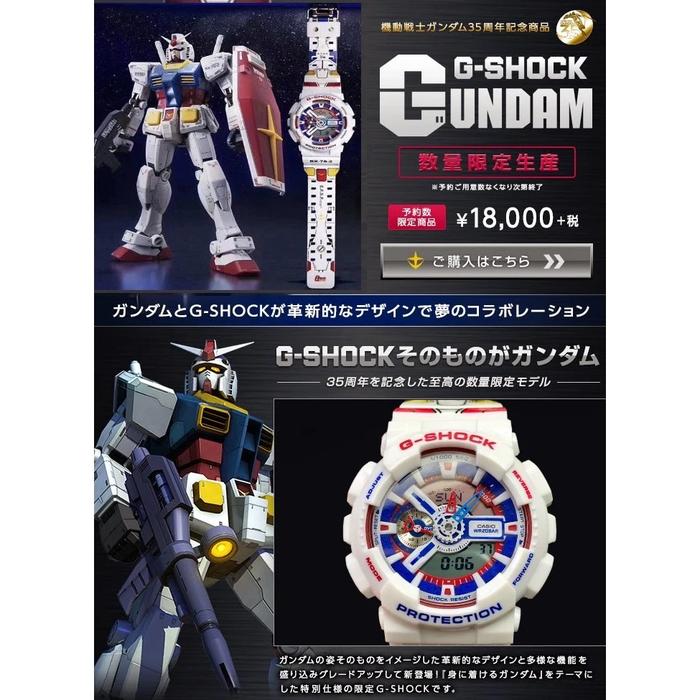 Casio G-Shock X Gundam’s 40th Anniversary Jam Tangan Anime GShock GA-110-TR7APRGD-RX782 GA110 Limite