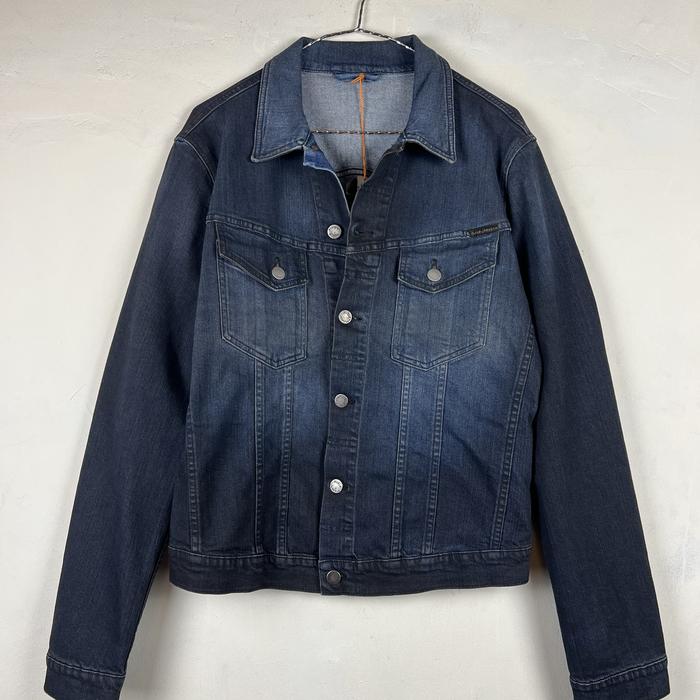 Nudie jeans jacket blue on black