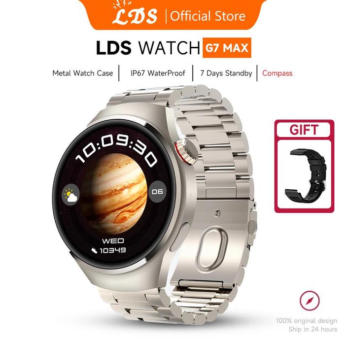 LDS G7 MAX Smartwatch Layar 1.57 Inci Full Screen Bluetooth Call NFC IP68 Hitam