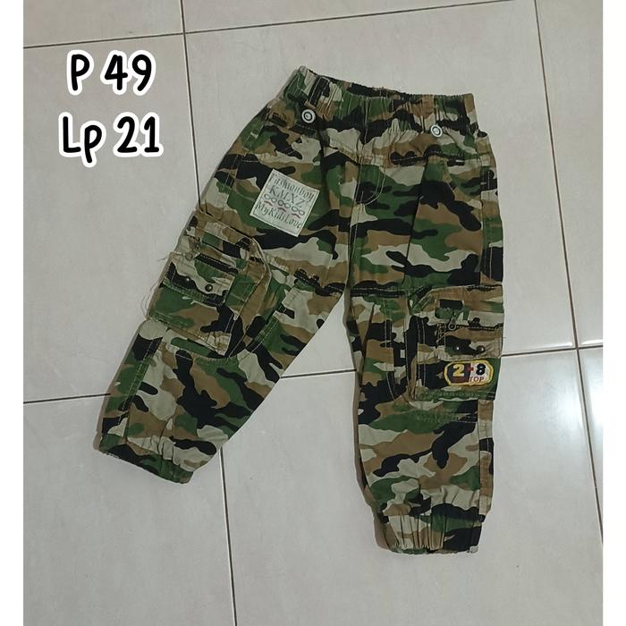 PL - celana panjang army anak 4-5 tahun pinggang karet joger jalan