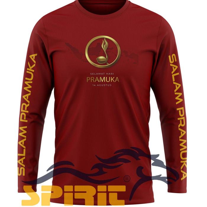 Bisa Custom Kaos Pramuka Pembina Jumbo Lengan Panjang Pria Wanita Baju Hari Pramuka Kaos Salam Pramu