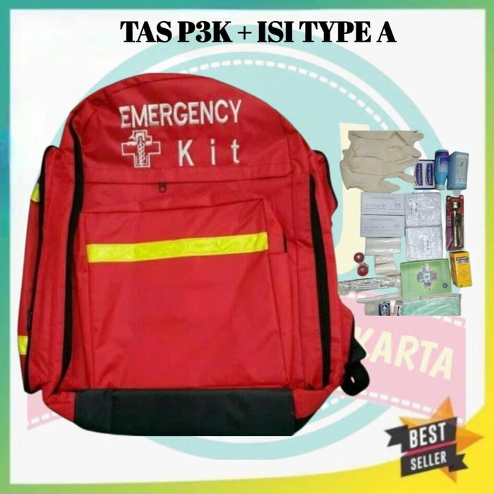 TAS P3K LENGKAP DENGAN ISI TYPE A / TAS RANSEL P3K + ISI TYPE A MURAH