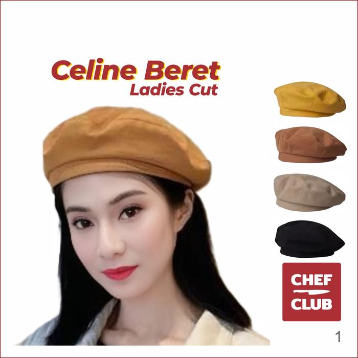 Topi Waiters Wanita Celine Beret dari Chef Club, Topi Baret untuk Staf FOH, Barista, Wait Staff dan 
