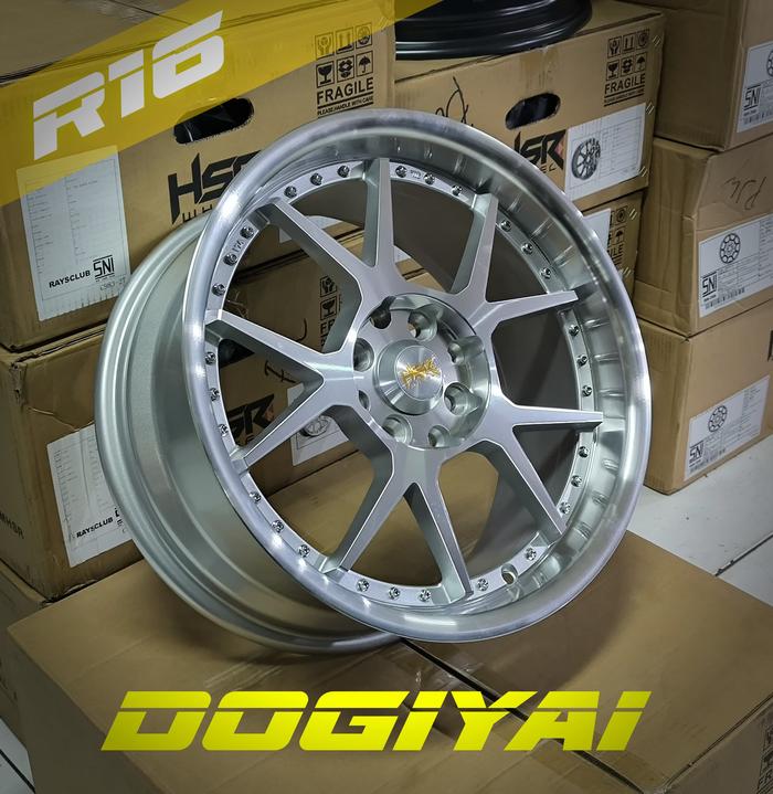 Velg Celong HSR R16 untuk Kijang Yaris Jazz tipe DOGIYAI Ring 16 double PCD - Velg mobil racing - HS