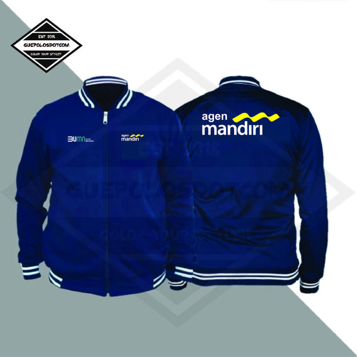 JAKET VARSITY ZIPPER AGEN MANDIRI BUMN - Jaket Varsity Zipper Agen Mandiri - JAKET AGEN MANDIRI BUMN