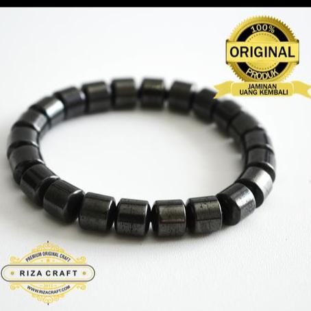 Gelang Kesehatan Pria Wanita Cowok Cewek Batu Akik Hematite Badar Besi