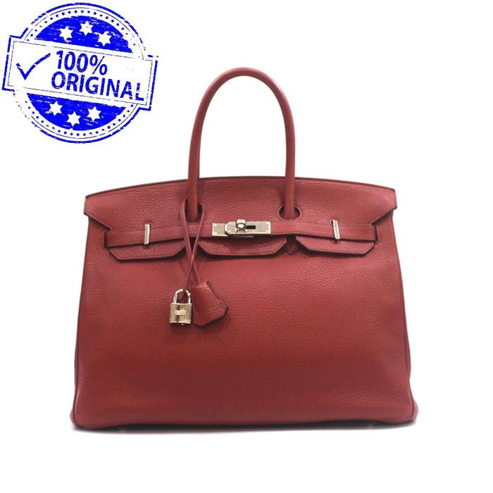 Preloved Hermes Birkin 35 B35 Bricque Brick Clemence PHW M Square 2009