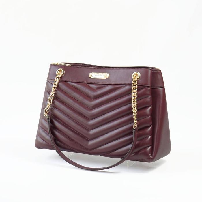 tas wanita mk whitney medium chain shoulder tote oxblood bp