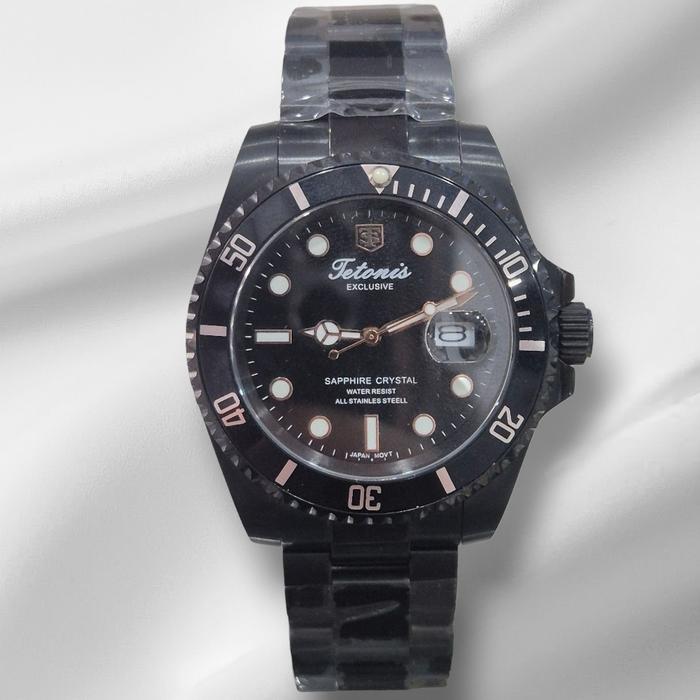 Tetonis 5003 full black jam tangan pria original