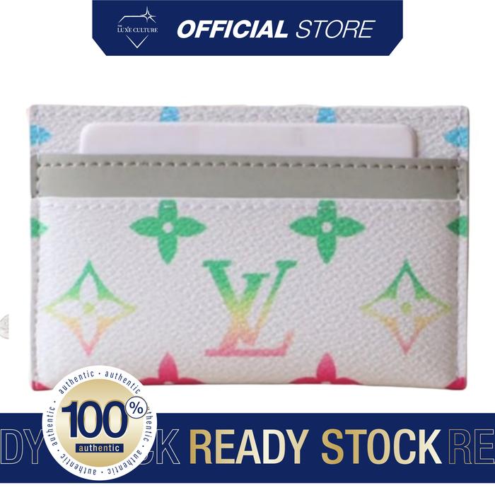 LV Iridescent Gradient White Card Holder / Dompet Branded Original