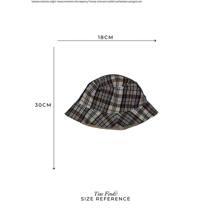 Topi Bucket Motif Kotak-kotak Musim Panas Topi Bucket Flanel Merah Topi Bucket Motif Kotak-kotak Hit