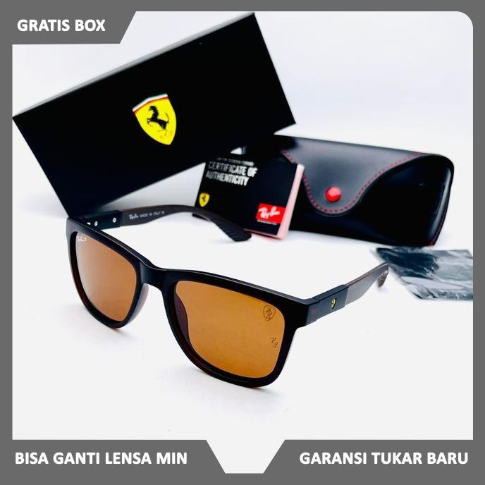 Produk Terbaru New Kacamata Sangglass Rayban006 Ferarri 8342 Oval Polarized + Uv400 Kacamata Pria Ka