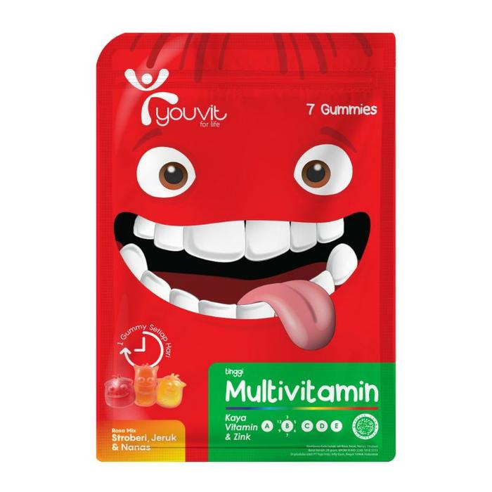 Youvit Multivitamin Gummy for Kids Sachet isi 7 Gummies - Vitamin Anak