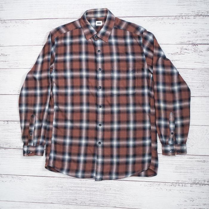 KEMEJA UNIQLO Veterano Flanel Brown
