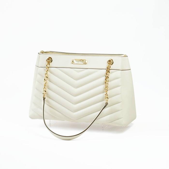 tas wanita mk whitney medium chain shoulder tote lt cream bp