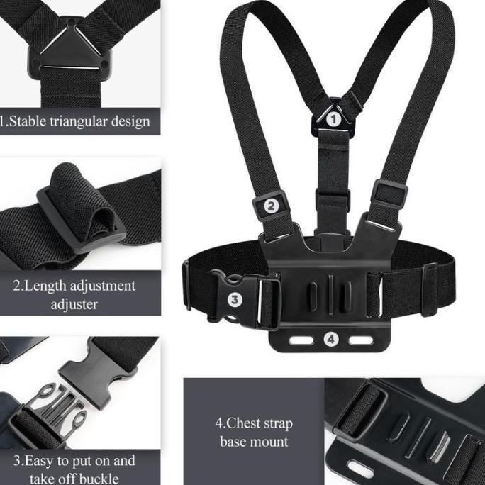 【COD】Body Chest Strap Tali Dada Handphone & Mount Kamera Body Belt Holder HP Clip Clamp Smartphone U