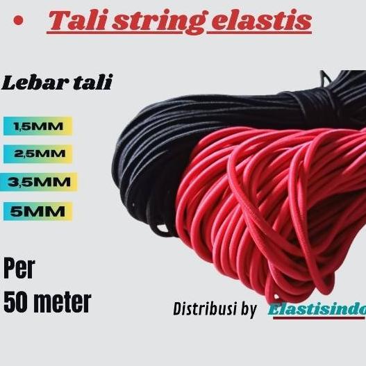 Tali elastis tali string tali karet 1,5mm,2,5mm,3,5mmdan 5mm pergulung