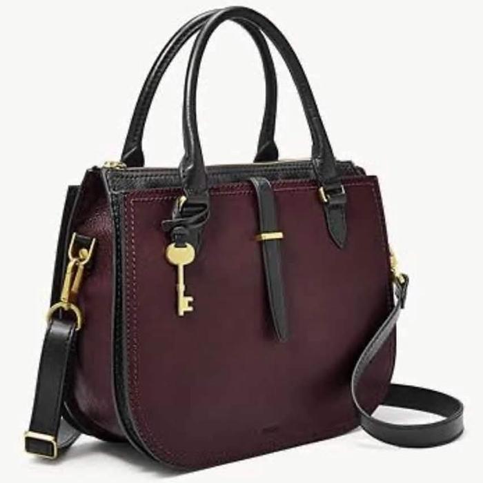 Tas Fossil Fosil Ryder Satchel Fig Black Large
