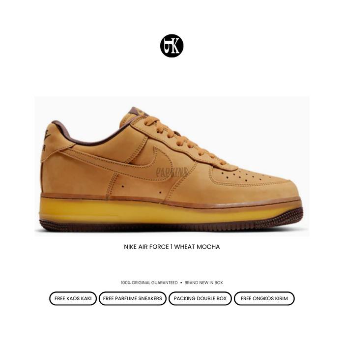 sepatu nike air force 1 wheat mocha brand new in box / sneakers pria