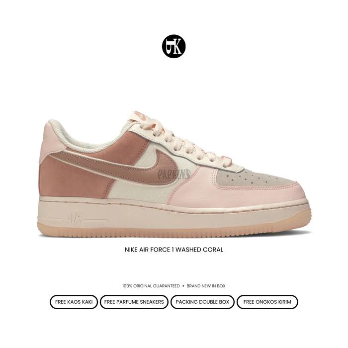 sepatu nike air force 1 low washed coral original bnib / sneakers nike wanita