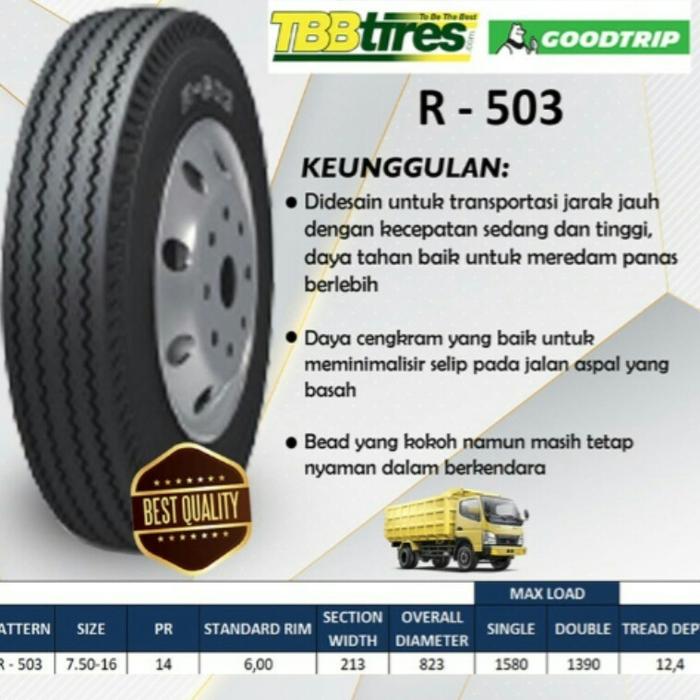 TBB TIRES Ban Truk 7.50 R16 14PR R-503