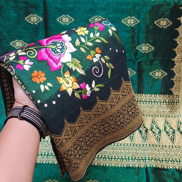Songket padang sulam bunga/sulam tangan