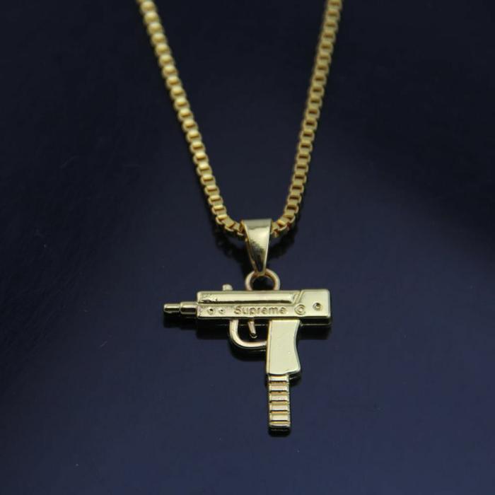 Kalung supreme gold uzi pria