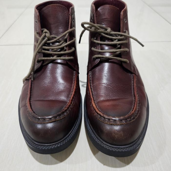 GOOD DEAL . Sepatu Boots Obermain Original Kulit Asli - Moc Toe Boots Pria - Second Mulus