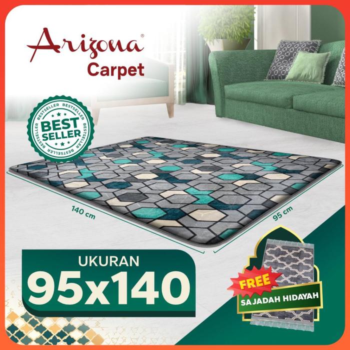 TERLARIS [95x140cm] Free Sajadah Arizona Carpet Cosmo Love Karpet Busa Malaysia Arizona Motif Minima