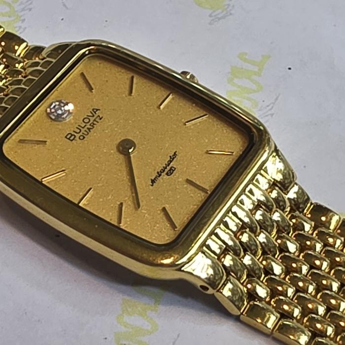 JUAL JAM TANGAN SWISS BULOVA01 AMBASADOR MAN SLIM TANK SEGI 4  32 mm MESIN ETA 125.001 2 JARUM GOLD 