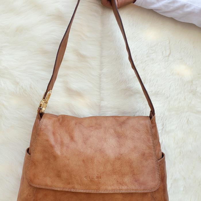 Tas Giudi Hobo Shoulder Bag Wanita Kulit Asli Second Preloved Thrift