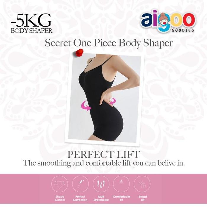 CHUU KOREA -5KG / 3 Second Slimming Body Shaper One Piece - ORI 100% IMPORTED & DIBELI LANGSUNG di O