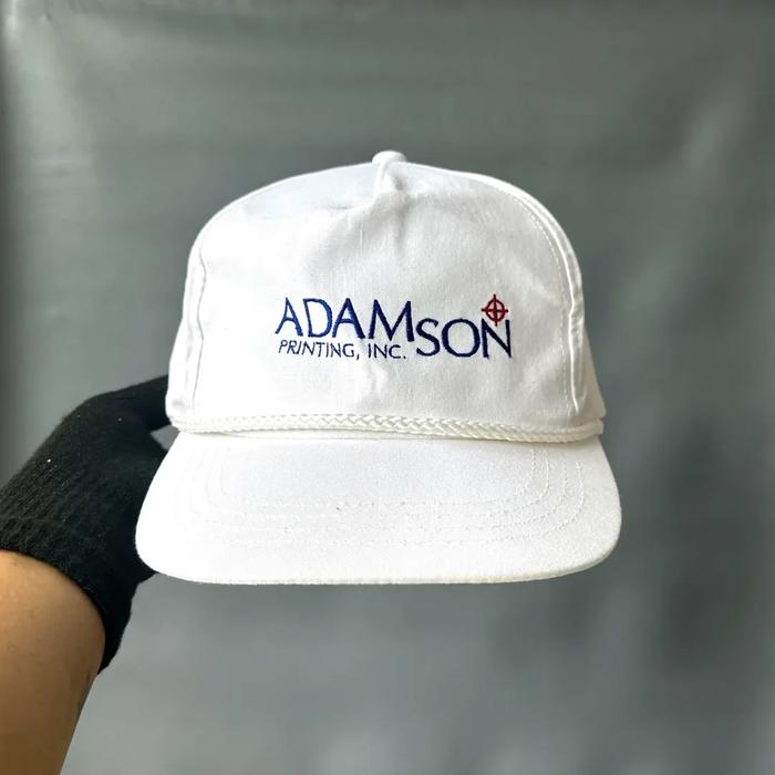 Topi Vintage Rope Hat Topi Golfer Topi Tali Kapal Unisex Pria Wanita ADAMSON - Yupoong Putih