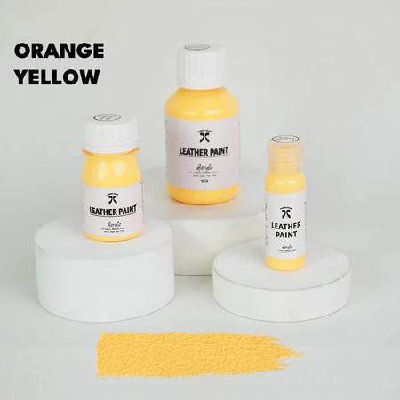 cat sepatu warna orange yellow cat tas canvas kulit sintetis paint 40ml
