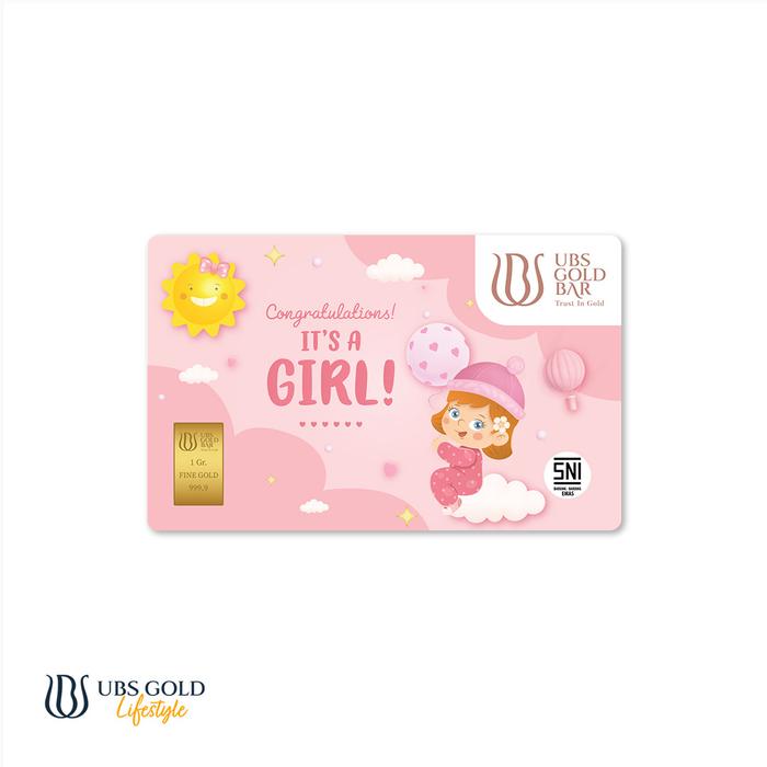 UBS Gold Logam Mulia New Born Baby Girl 1 Gr / Emas 1 Gram