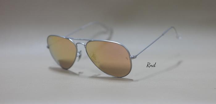 Kacamata Rayban aviator 3025 size 58 pink mirror frame silver