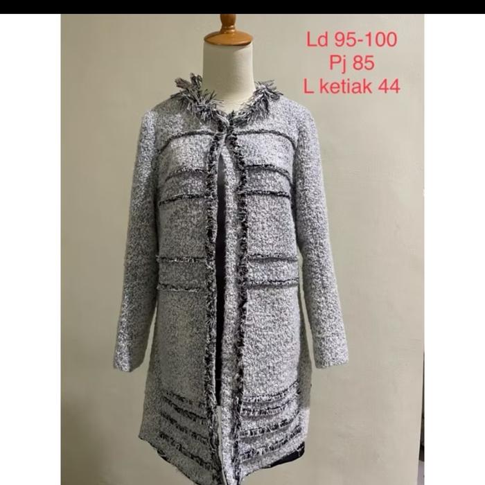 it michaa winter long coat tweed branded kancing kait